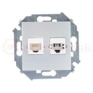 Розетка телефонная + компьютерная RJ11+RJ45 кат.5е, алюминий Розетка телефонная + компьютерная RJ11+RJ45 кат.5е, алюминий