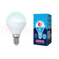 Лампа светодиодная LED-G45-7W/NW/E14/FR/NR . Форма шар, матовая. Серия Norma. Белый свет (4000K). Картон. ТМ Volpe Лампа светодиодная LED-G45-7W/NW/E14/FR/NR . Форма шар, матовая. Серия Norma. Белый свет (4000K). Картон. ТМ Volpe