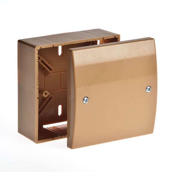 Коробка распаячная универсальная 100х100х55, для миниканалов, коричневый (65019К)