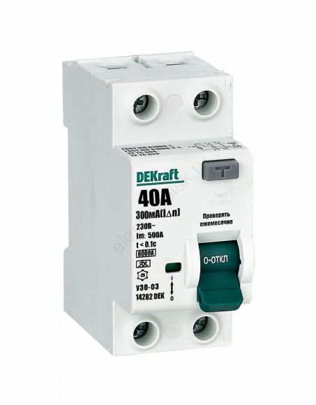 Выключатель дифференциального тока УЗО 03-6кА-2P-040А-300-A