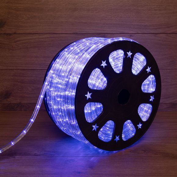 Дюралайт профессиональная LED, свечение с динамикой (3W) - синий, 24 LED/м, бухта 100м