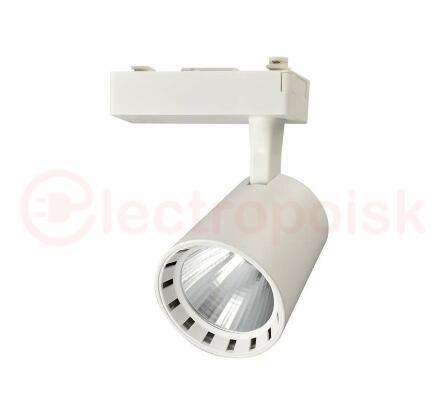 Светильник светодиодный трековый на шинопровод ДПО- 25w 4000K 24° WH (белый) IP40 jazzway