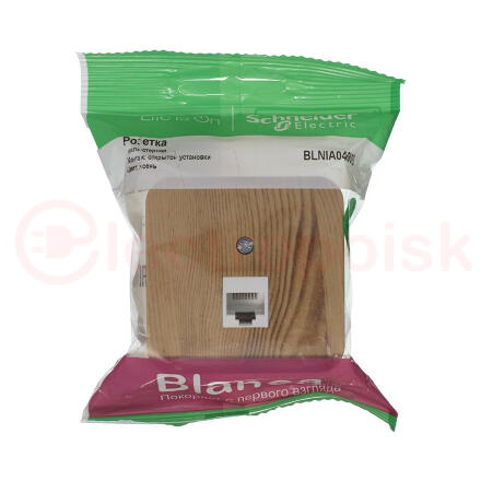 Розетка BLANCA наружная компьютерная RJ45, кат.5e, с изолирующей пластиной, ясень Розетка BLANCA наружная компьютерная RJ45, кат.5e, с изолирующей пластиной, ясень