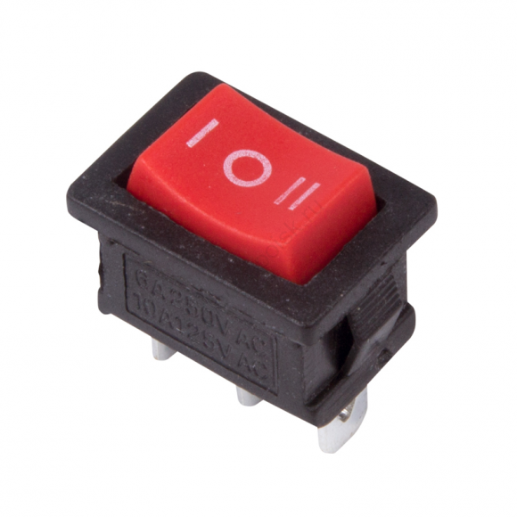 Выключатель клавишный 250V 6А (3с) ON-OFF-ON красный  с нейтралью  Mini  REXANT