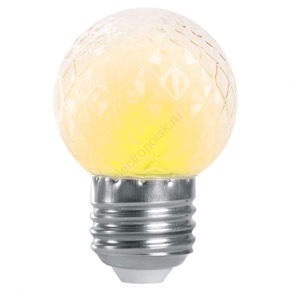 Лампа светодиодная LED 1вт Е27 строб прозрачный 2700К шар (38208)