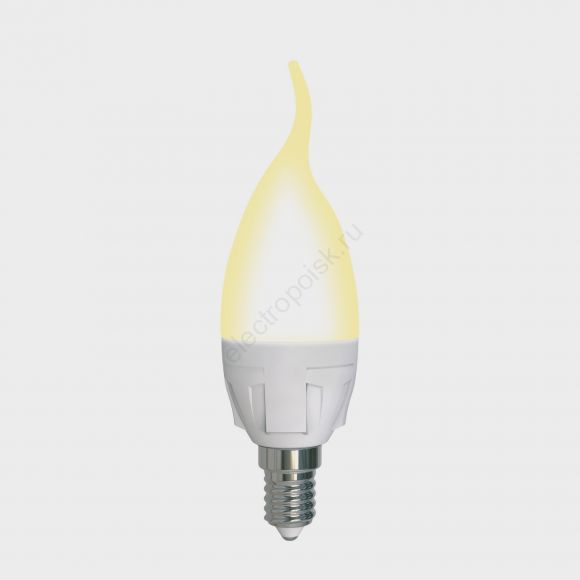 LED-CW37 7W/3000K/E14/FR/DIM PLP01WH Лампа светодиодная, диммируемая. Форма «свеча на ветру», матовая. Серия Яркая. Теплый белый свет (3000K). Картон. ТМ Uniel. (UL-00004299)