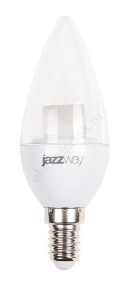 Лампа светодиодная LED 7Вт E14 теплый белый свеча прозрачная (2853097)