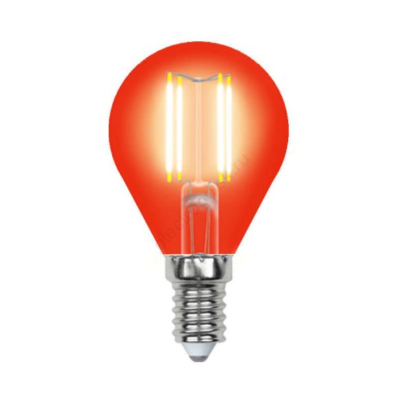 Лампа светодиодная декоративная цветная LED 5вт 200-250В шар 350Лм Е14 КРАСНЫЙ Uniel Air color (UL-00002985)