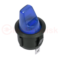 Выключатель клавишный круглый 12V 16А (3с) ON-OFF синий  с подсветкой  REXANT Выключатель клавишный круглый 12V 16А (3с) ON-OFF синий  с подсветкой  REXANT