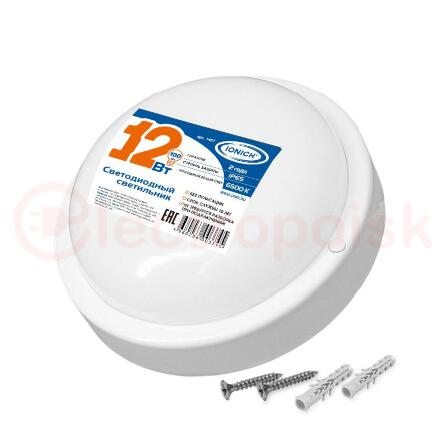 Светильник ЖКХ светодиодный круглый 12Вт IONICH ILED-SMD2835-СПП-12-970-220-6.5-IP65-R