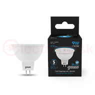 Лампа светодиодная LED 9 Вт 830 Лм 6500К холодная GU5.3 MR16 Black Gauss Лампа светодиодная LED 9 Вт 830 Лм 6500К холодная GU5.3 MR16 Black Gauss