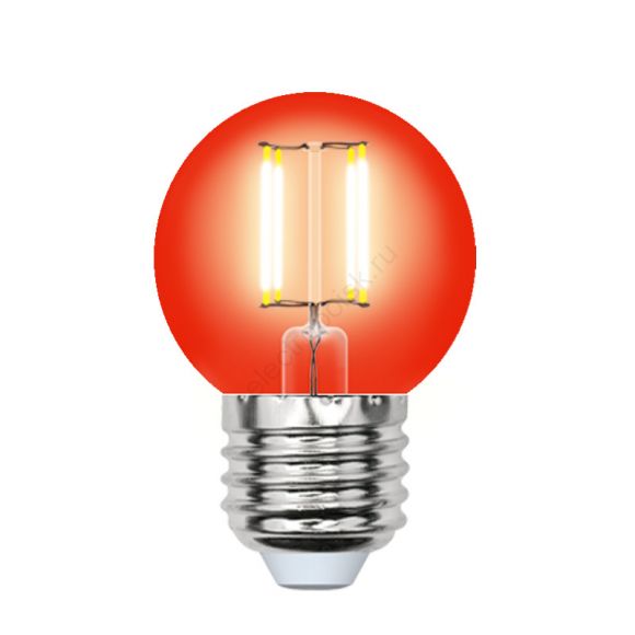Лампа светодиодная декоративная цветная LED 5вт 200-250В шар 350Лм Е27 КРАСНЫЙ Uniel Air color (UL-00002986)