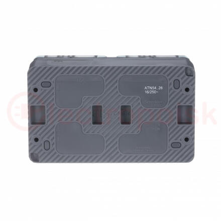 AtlasDesign Profi54 розетка двойная с заземлением со шторками IP54 16А 250B, АНТРАЦИТ, Россия
