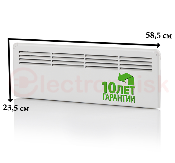 Конвектор 250W механический термостат IP21 235мм вилка - купить в ...