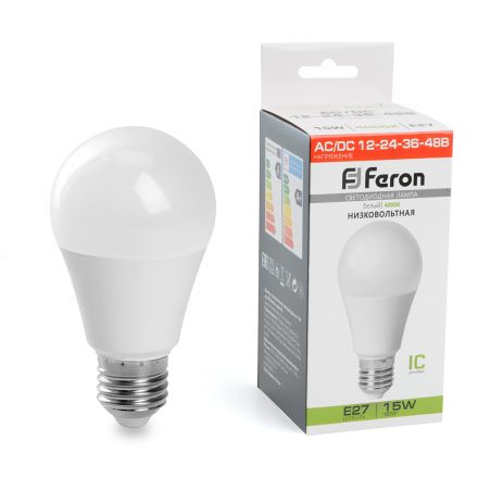 Лампа светодиодная низковольтная LED 15вт 12-24-36-48в Е27 белый