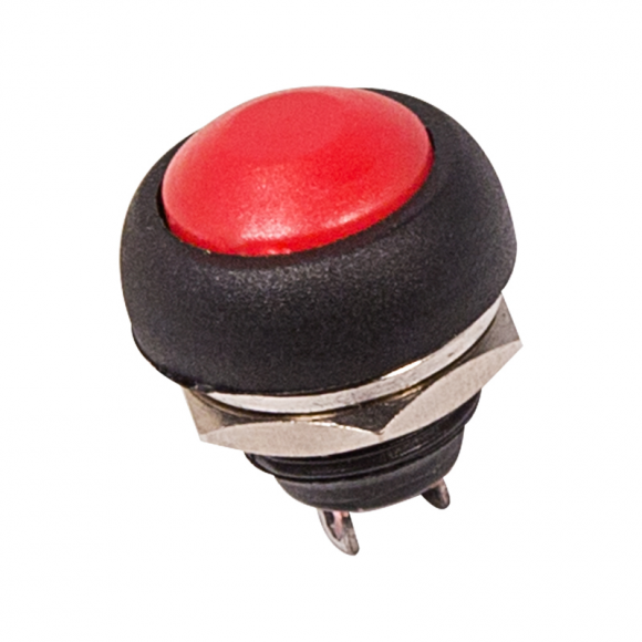 Выключатель-кнопка  250V 1А (2с) OFF-(ON)  Б/Фикс  красная  Micro  REXANT