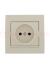 DERIY Розетка без заземления ПБТ кремовая