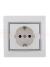 MIRA Розетка с заземлением белая с серой вставкой