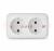 Розетка Электра двойная с заземлением белая