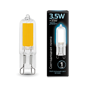 Лампа светодиодная LED 3.5 Вт 260 Лм 4100К белая G9 капсула 220 В стекло Black Gauss