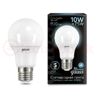 Лампа светодиодная LED 10 Вт 920 Лм 4100К белая Е27 A60 Black Gauss Лампа светодиодная LED 10 Вт 920 Лм 4100К белая Е27 A60 Black Gauss