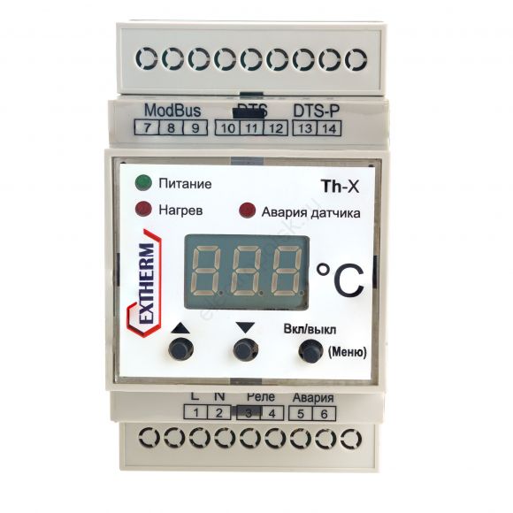 Термостат Th-X универсальный одноканальный для управления системами электрообогрева c передачей данных через интерфейс RS-485, по протоколу MOD_BUS/RTU