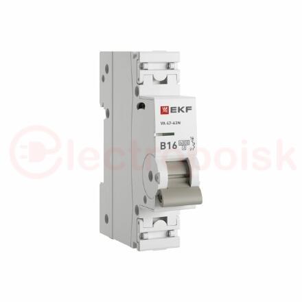Автоматический выключатель ВА 47-63N 1P 16А (B) 6кА PROXIMA