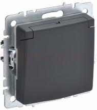 BRITE Розетка с заземлением с защитными шторками и крышкой 16А IP20 РСбш10-3-БрГ графит BRITE Розетка с заземлением с защитными шторками и крышкой 16А IP20 РСбш10-3-БрГ графит