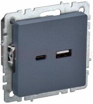 BRITE Роз. USB A+C 18Вт РЮ11-1-БрМ мар. IEK BRITE Роз. USB A+C 18Вт РЮ11-1-БрМ мар. IEK