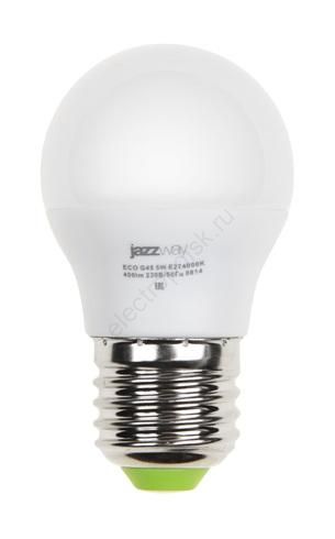 Лампа светодиодная LED 5Вт E27 400Лм теплый матовая шар 230V/50Hz ECO