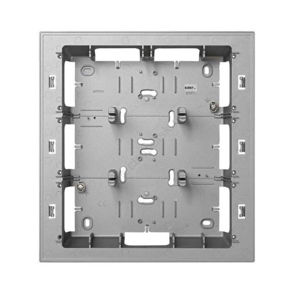 Коробка для наружного монтажа 3-рядной рамки с суппортами, 250х268х53мм, S82C, алюминий (82867-33)