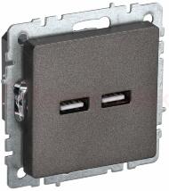 BRITE Розетка USB A+A 5В 3,1А РЮ10-1-БрТБ темная бронза IEK BRITE Розетка USB A+A 5В 3,1А РЮ10-1-БрТБ темная бронза IEK