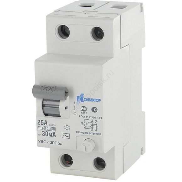 Выключатель дифференциального тока УЗО-100 2P 16A Idn-300mA тип AC
