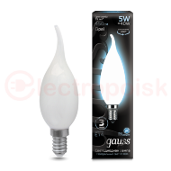 Лампа светодиодная LED 5 Вт 450 Лм 4100К белая Е14 Свеча на ветру milky Filament Gauss Лампа светодиодная LED 5 Вт 450 Лм 4100К белая Е14 Свеча на ветру milky Filament Gauss