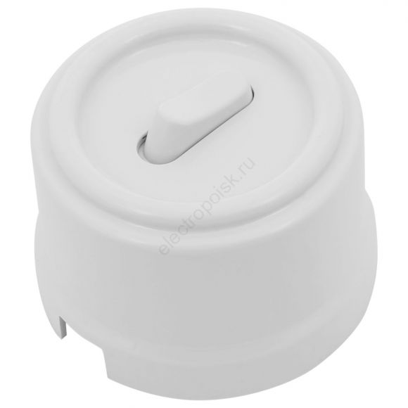 Кнопка (одноклавишная), пластик, цвет Белый B1-220-21-PB