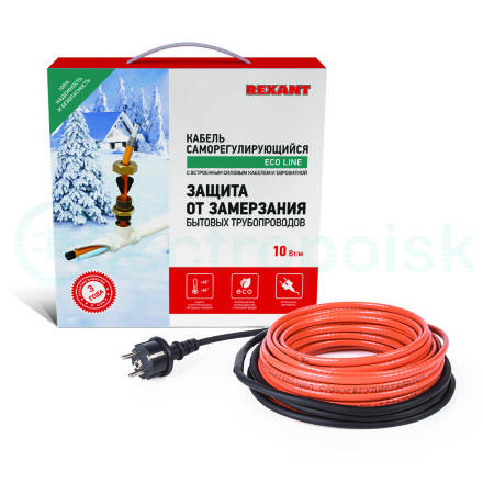 Кабель греющий саморегулирующийся REXANT 10HTM2-CT, в трубу, 4 м/40 Вт