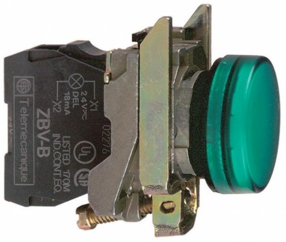 Лампа 22мм 230-240В сигнальная зеленая 