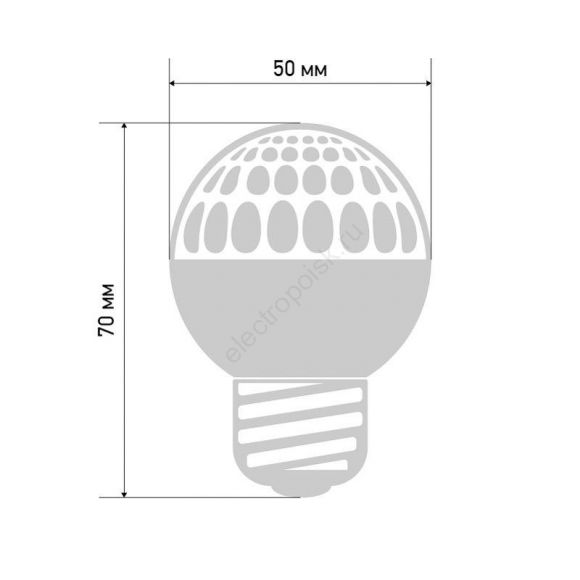 Лампа шар профессиональная  1 Вт E27 DIA 50 9 светодиодов красный шар (405-212)