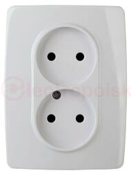 Розетка 2X2P, 16A-250В, винт, Эра12, белый, 12-2117-01 Розетка 2X2P, 16A-250В, винт, Эра12, белый, 12-2117-01