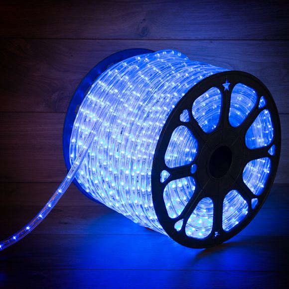Дюралайт профессиональный LED, постоянное свечение (2W) - синий, 24 LED/м, ?10мм, бухта 100м