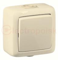 Выключатель одноклавишный наружный слоновая кость IP44 10А Выключатель одноклавишный наружный слоновая кость IP44 10А