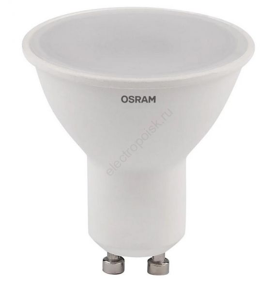 Лампа светодиодная LED 5 Вт GU10 3000К 400Лм спот 220 В (замена 35Вт) OSRAM (4058075581333)