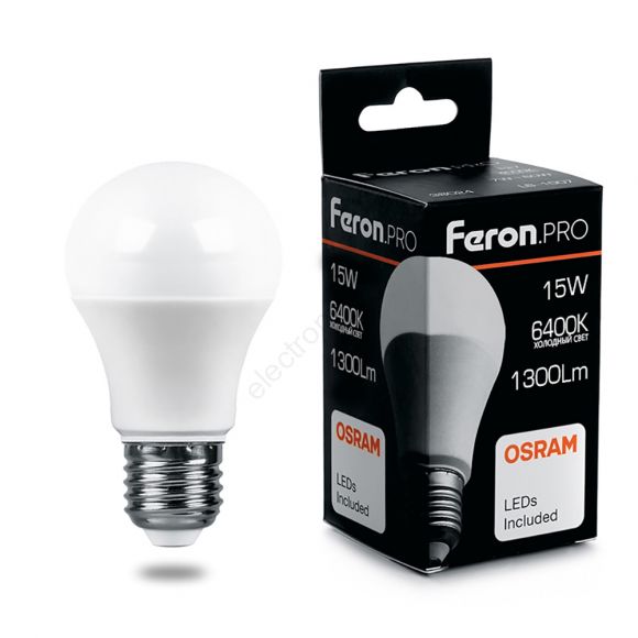 Лампа светодиодная LED 15вт Е27 дневной Feron.PRO