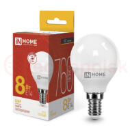 Лампа светодиодная LED-ШАР-VC 8Вт 230В Е14 3000К 760Лм IN HOME Лампа светодиодная LED-ШАР-VC 8Вт 230В Е14 3000К 760Лм IN HOME