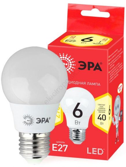 Лампа светодиодная LED A55-6W-827-E27(диод,груша,6Вт,тепл,E27) (Э83793ЕК)