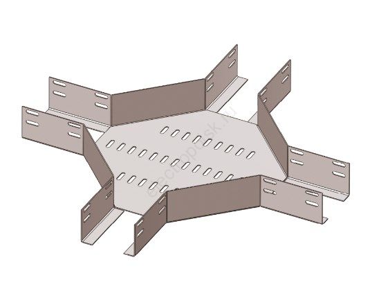 Лоток крестообразный перфорированный КМ 600х65 УТ1,5, оцинкованный лист, S1,5 (П0000002019)