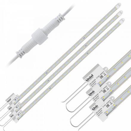 ULY-P90-10W/SPFR/K IP65 AC220V CLEAR KIT03 Светильник для растений светодиодный линейный, 600мм. Спектр для фотосинтеза. В составе набора из 3-х штук. TM Uniel