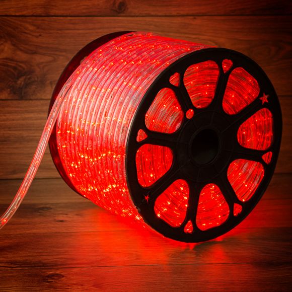 Дюралайт профессиональный LED, постоянное свечение (2W) - красный Эконом 24 LED/м, бухта 100м