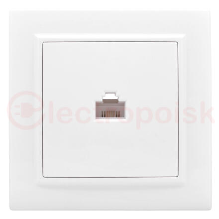 Розетка Минск RJ-45 1-местная СП белая Basic