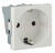 Розетка модульная с заземлением и шторками 45х45мм белая